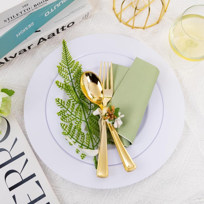 FLOWERCAT 100-Count 2-Ply Sage Green Napkins Cocktail Napkins - Green Beverage Napkins Disposable Premium Quality - 5" x 5" Paper Napkins for Party &Easter,Bar,Weddings,Birthday - Image 3