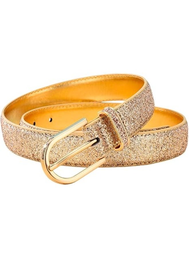 Goolsky Fashion Sparkly PU Leather Waist Belts for Women Formal Dresses Jeans - Image 2