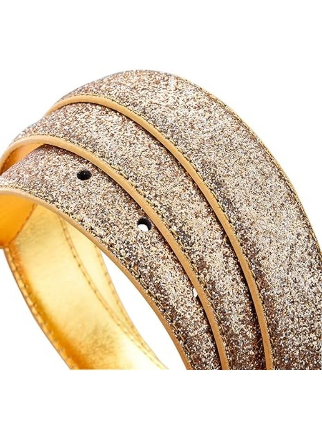 Goolsky Fashion Sparkly PU Leather Waist Belts for Women Formal Dresses Jeans - Image 3