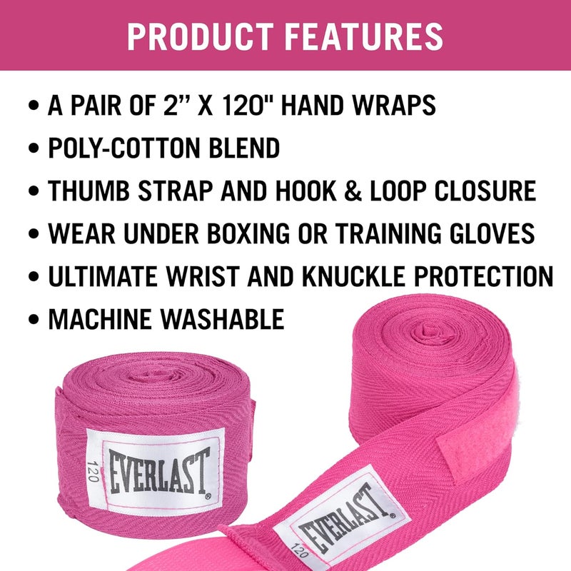 EVERLAST Hand Wraps 120", Pink - Image 4