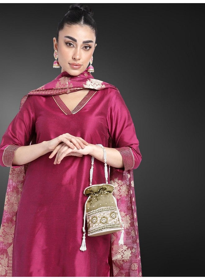 Peora Brown Potli Purses for Women Handmade Evening Handbag Stylish Bridal Fashion Wristlet Bag for Girls (P46BR) - Image 4