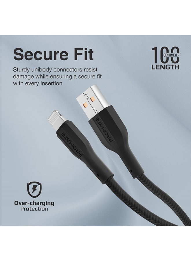 بروميت كابل USB-A إلى Lightning متين بقدرة 10 وات مع نقل بيانات بسرعة 480 ميجابت في الثانية - Image 4