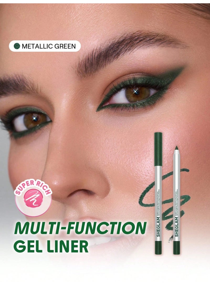 شيجلام Boldline Longwear Multi-Function Gel Liner- Metallic Green - Image 3