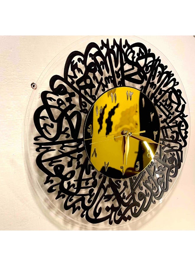 ساعة حائط إسلامية ثلاثية الأبعاد - فن الديكور بالخط العربي 45 سم × 45 سم - Image 2