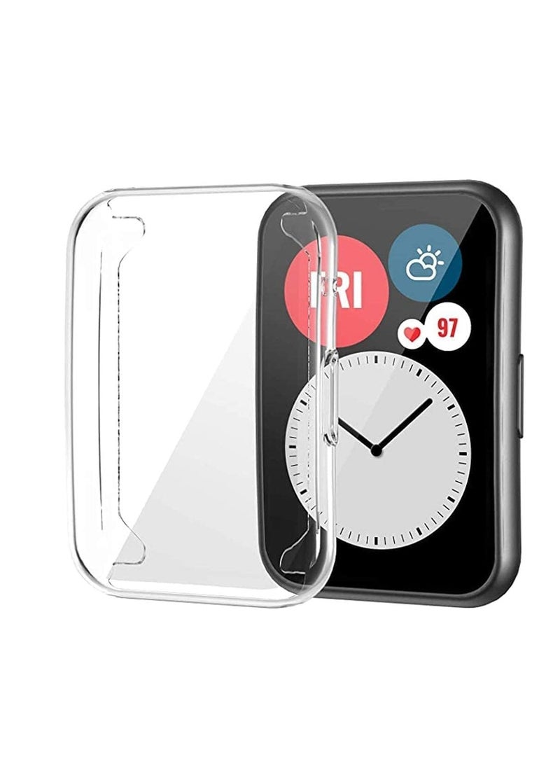 Case Compatible with Huawei Watch Fit 2 Protective Case, Flexible TPU Full Protection Screen Protector Cover Scratch-Resistant Screen Protector Case For Huawei Fit 2 (Clear) - Image 3
