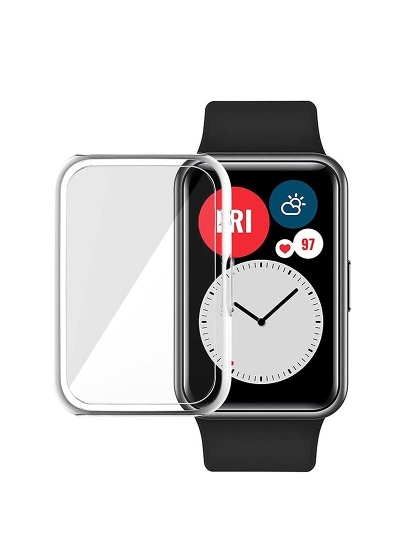 Case Compatible with Huawei Watch Fit 2 Protective Case, Flexible TPU Full Protection Screen Protector Cover Scratch-Resistant Screen Protector Case For Huawei Fit 2 (Clear) - Image 4