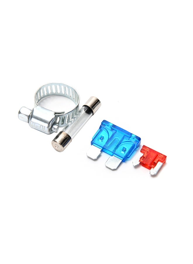 LAWAZIM 36-Piece Car Fuse Set with 16mm Hose Clamps - Assortment of 5A Tube Fuses, Mini, Medium, and Low Profile Blade Fuses - Ideal for Automotive Electrical Replacement and DIY Repairs - Image 4