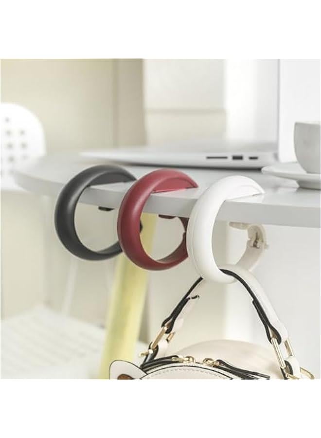 Foldable Desktop Clip Hooks,2-Pack Rod Hook,Purse Holder,Backpack Bag Hook for Hanging Decor,Storage Hanger for Home Closet Public Table (Red)  - Image 2