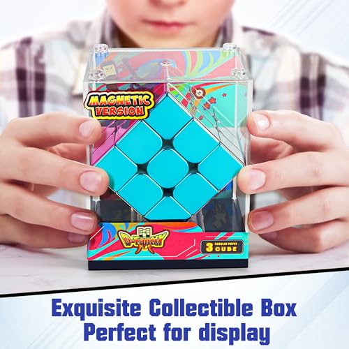 D-FantiX DFantiX Mirror Reflective Magnetic Speed Cube 3x3x3 Cyclone Boys Original Stickerless Magic Cube Unique Shiny Metallic Color Speedcube with Display Stand Birthday Gift Ideas for Boys Girls Adults - Image 5