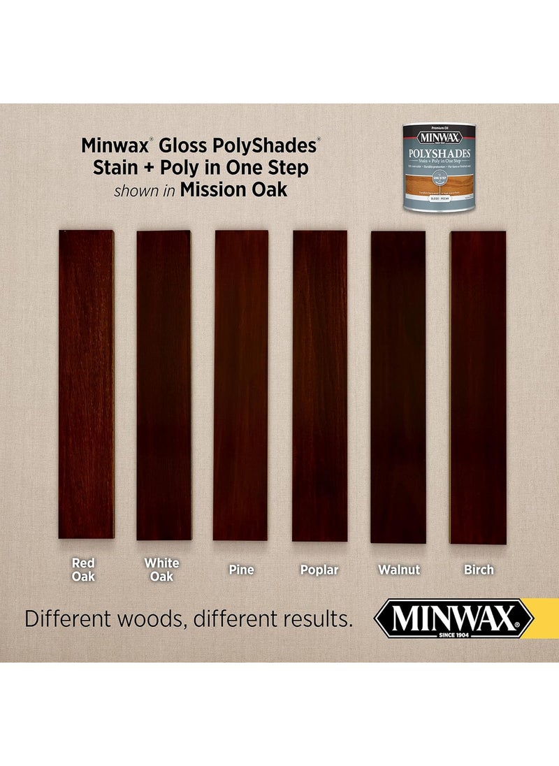 Minwax 1 qt Minwax 61485 Mission Oak PolyShades Wood Stain And Polyurethane Gloss  - Image 2