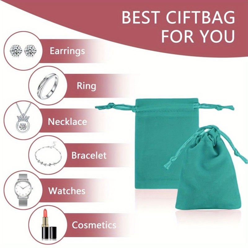 36 Green Velvet Jewelry Gift Pouches Drawstring Bags for Wedding Party Valentine Anniversary - Image 5