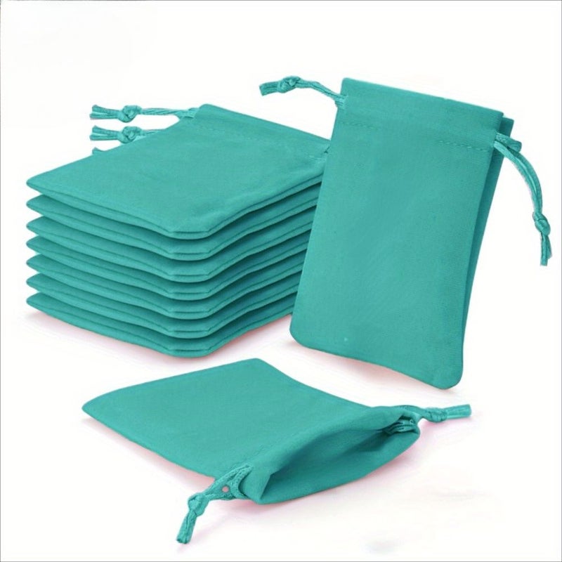 36 Green Velvet Jewelry Gift Pouches Drawstring Bags for Wedding Party Valentine Anniversary - Image 1