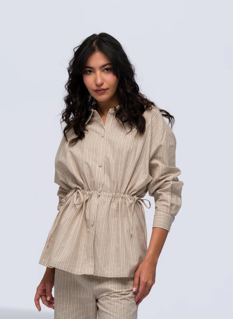 Kayanee Drawstring Linen Shirt
