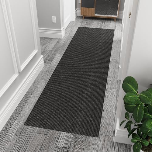 Ottomanson Solid Design Non-Slip Rubberback 2x6 Indoor/Outdoor Runner Rug for Hallway, Kitchen, Living Room, Garage, - Image 1
