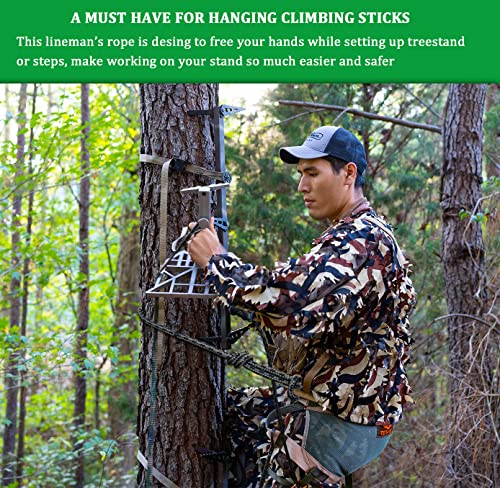Huntury 3Pcs Treestand Safety Rope Linemans Ropes for Hunting Tree Stand Safety Line Tree Tether Ropes Life Lines for Tree Stands Hunting10 feet - Image 3