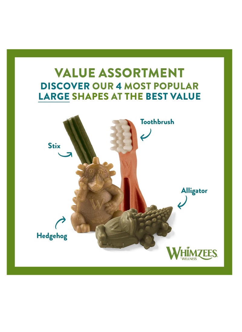 WHIMZEES By Wellness Variety Box Dental Mixed Shapes Size L 14 Pieces Natural and Grain Free Dog Chews Dog Dental Sticks for Large Breeds No Added Sugar  - Image 3