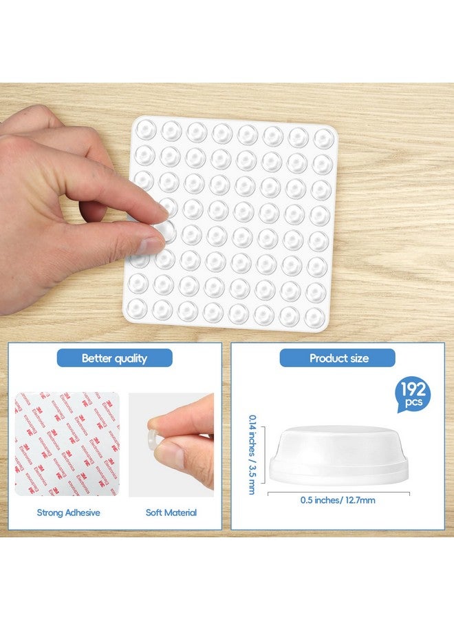 Cerpourt Silicone Cabinet Door Bumpers Round 192pcs Clear Rubber Bumpers Self Adhesive Furniture Pads,Clear Adhesive Bumper Pads Surface Protection for Wall, Drawers, Picture Frames, Cupboard Door Bumpers - Image 2