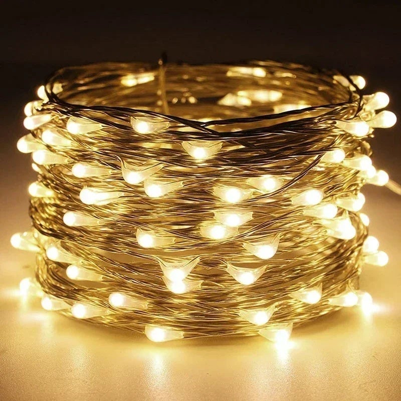 2-100M Christmas Outdoor Lights String LED Garland Lights Decor Fairy Lamp Strings Wedding Party Holiday Decorations Photo Props - Image 1