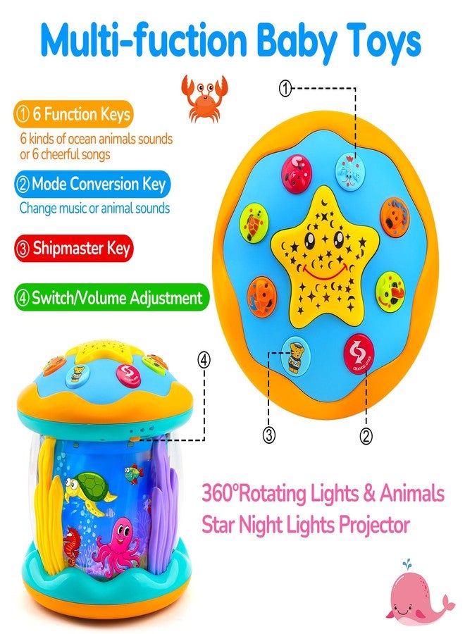 Tsomtto Baby Toys 6-12 Months Ocean Projector Rotating Musical Light Up Tummy Time Toys for Infant 0-6 3-6 Months Baby Aquarium Crawling Toys 4 5 6 7 8 9 12-18 Months Boy Girl 1 Year Old Birthday Easter Gifts - Image 2