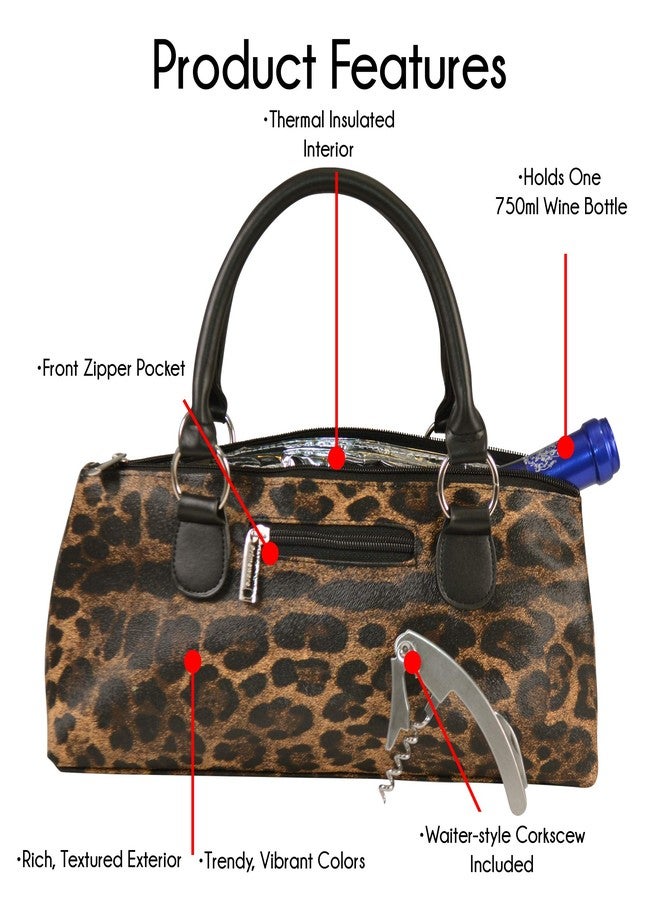 Primeware Wine Clutch Bag (Thermal Insulated) Trendy Women’s Carry Tote | Holds Red & White 750mL Bottles | Trendy Fashion | Incl. Portable Waiter-Style Corkscrew (Cougar) - Image 3