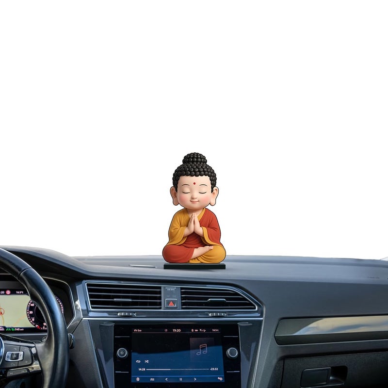 KLAYBOX Little Buddha Idol 5 Inch | 2D Acrylic Miniature Statue | Small Buddha Figurine for Home Decor, Meditation Room, Office Desk, Car Dashboard, Spiritual Gift - Image 5