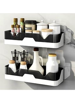 Bathroom Shelf Pack of 2 - No Drilling Caddy Adhesive Shower Shelf for Bathroom Storage Wall Mounted Stainless Steel Floating Corner Shower Organizer for Bathroom - Storage Rack for Bathroom
