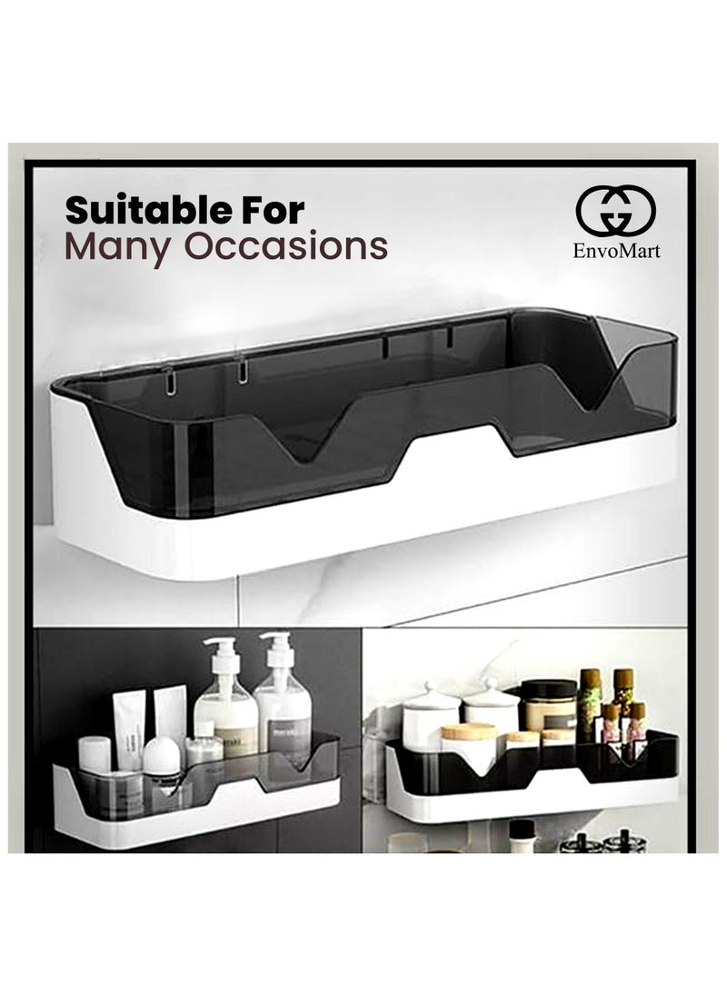 EnvoMart - Bathroom Shelf Pack of 2 - No Drilling Caddy Adhesive Shower Shelf for Bathroom Storage Wall Mounted Stainless Steel Floating Corner Shower Organizer for Bathroom - Storage Rack for Bathroom - Image 1