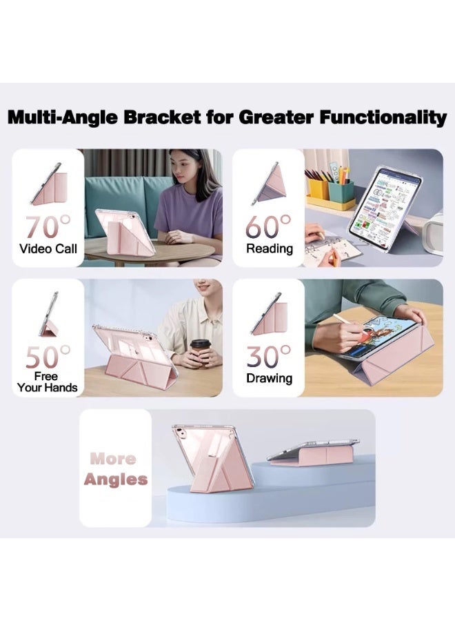 eGreen99 for Samsung Galaxy Tab A11 / A9 8.7 inch Case Cover, Deformable 3+Y-Shaped Design, Multi Angle, Tpu Soft Leather Tablet Cover, Automatic Wake-Up/Sleep,Powder - Image 5