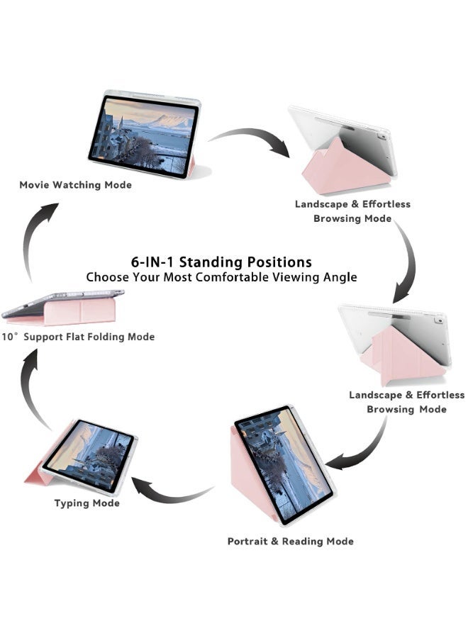 eGreen99 for Samsung Galaxy Tab A11 / A9 8.7 inch Case Cover, Deformable 3+Y-Shaped Design, Multi Angle, Tpu Soft Leather Tablet Cover, Automatic Wake-Up/Sleep,Powder - Image 4