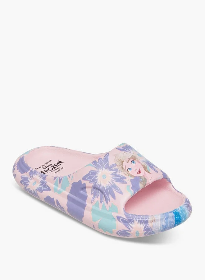 Disney Girls Frozen Print Slip-On Slides