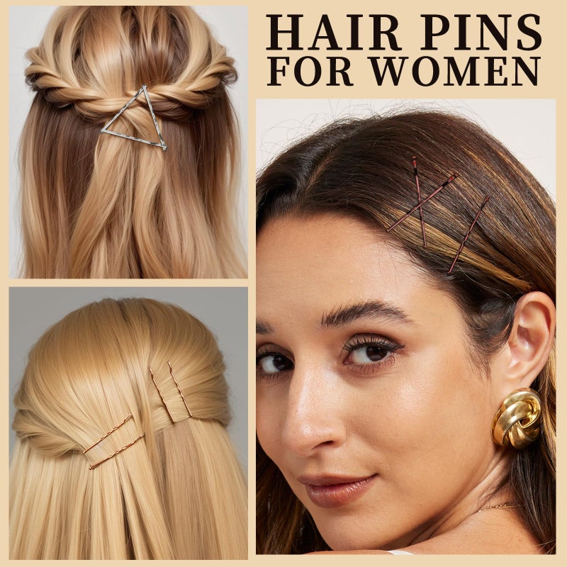 YGDZ 400 Counts Bobby Pins Bun Hair Pins Set, 2inch Bobby Pins for Women, 2.36inch U Shaped Hair Pins for Buns, 5 Colors Brown Blonde Black Hair Accessories for Hair Styling - Image 2