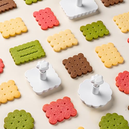 Vinland Cookie Stamps Set, 4 Pcs ‌Butter Cookie Press Biscuit Cutter Set 3D Classic Cookie Cutter with Plunger Stamp, 4 Styles Funny Cookie Biscuit Molds for Treats DIY Baking, Cake, Pastry - Image 4