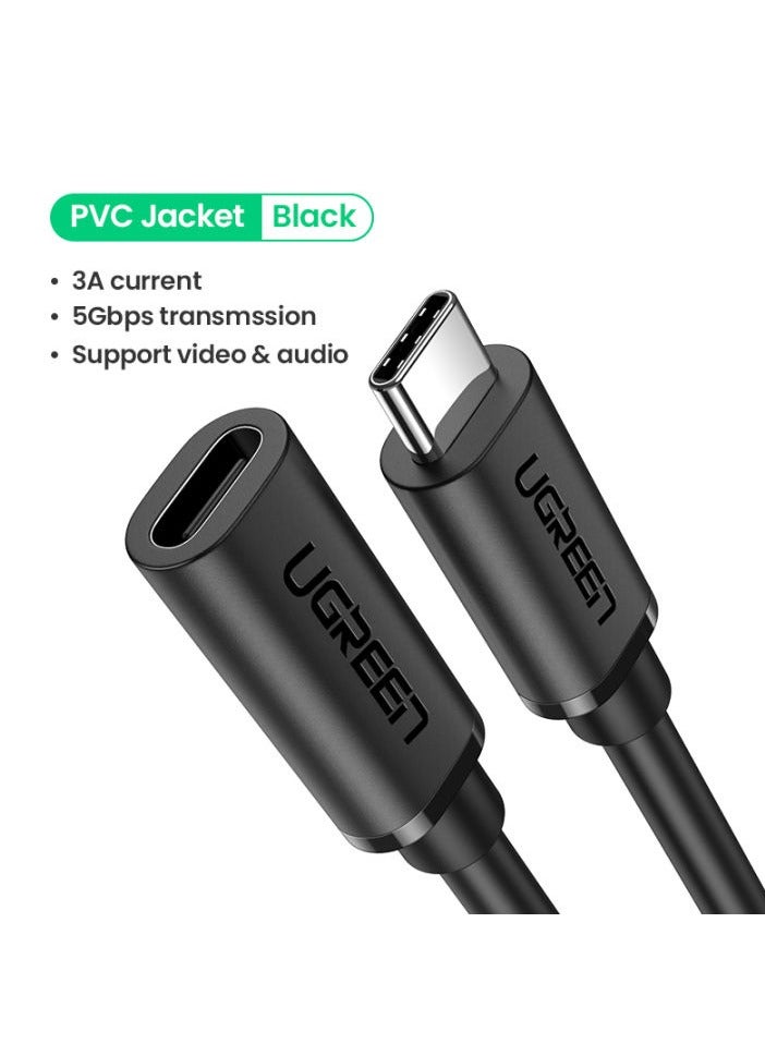 UGREEN USB-C/M to USB-C/F Gen2 5A Extension Cable 1m (Black) - Image 4