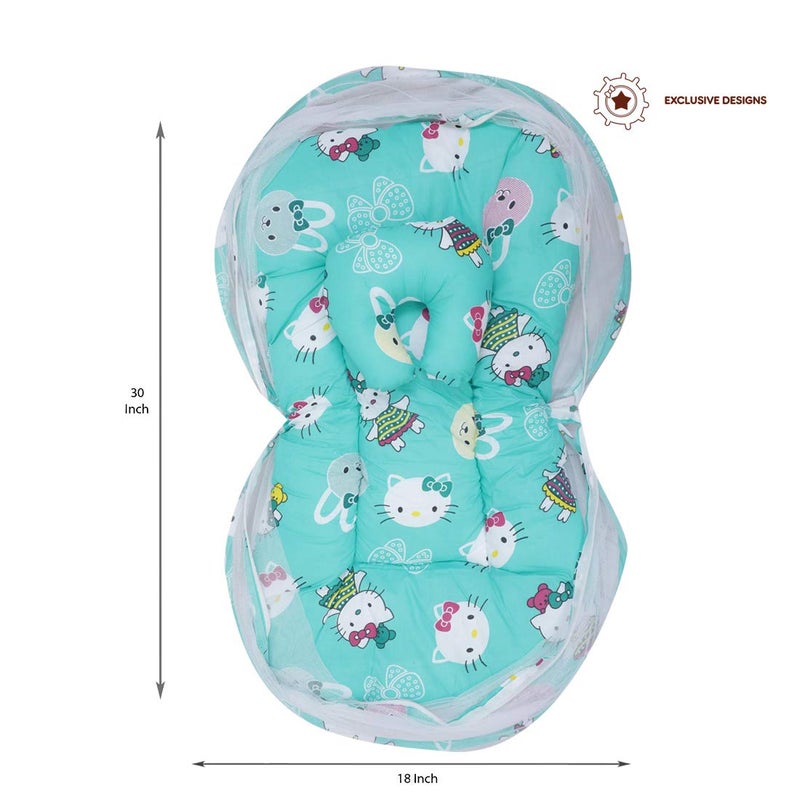 Fareto New Born Baby Mattress with Net and Blanket with Hood-Combo (Multicolour, 0-3 Months) (Items: 2) - Image 4
