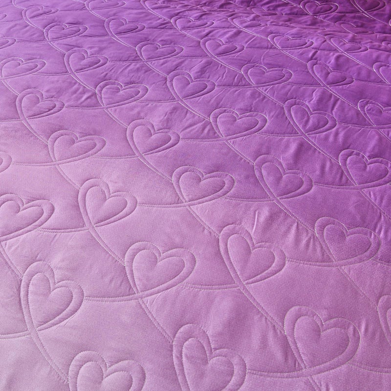 Xruibed Purple Quilt Set Queen Ombre Quilt Sets Reversible Bedding Set 3PCs Summer Lightweight Microfiber Bedspread Coverlet Sets for All Season (96''x90'') - Image 5