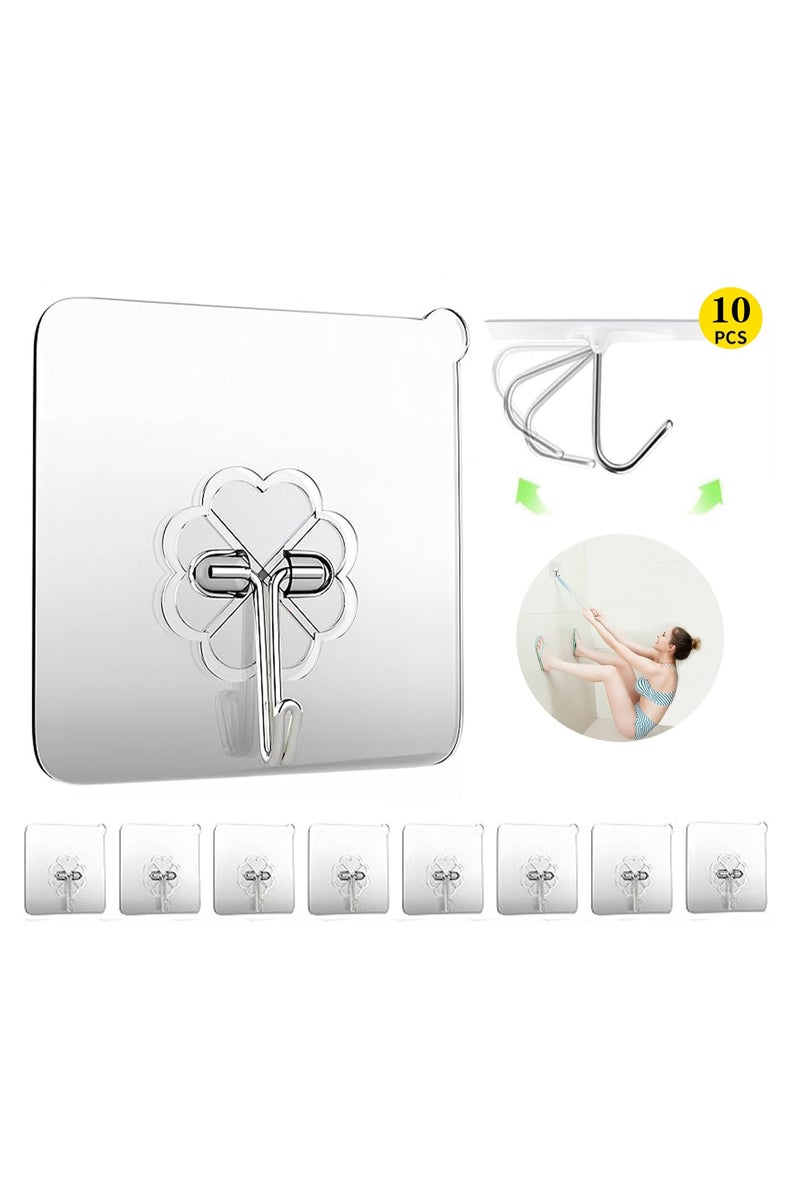 Sunspire 10-Piece Wall Hooks  - Self-Adhesive Hooks - Nail-Free Drill-Free Strong Sticky Hooks - Hanging Heavy Duty - Suitable for Home, Bathroom, Kitchen, Office - Image 1