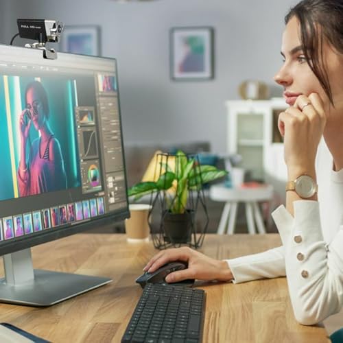 Aluratek HD 1080P Video Webcam for PC, MAC, Desktop & Laptop, Video Call, Conference, USB - Image 3