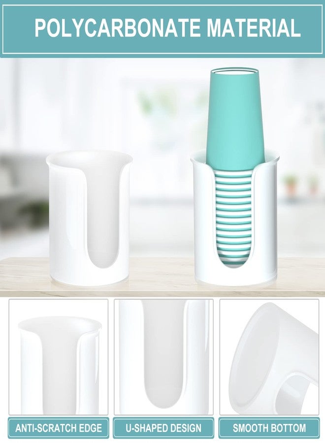 BYAWAY 2 Pack Bathroom Cup Dispenser 3 oz Countertop - Convenient Paper Cup Holder for Mouthwash Cups - Easy to Use Cup Dispenser for Bathroom - Paper Cup Dispenser and Bathroom Cup Holder（White） - Image 4