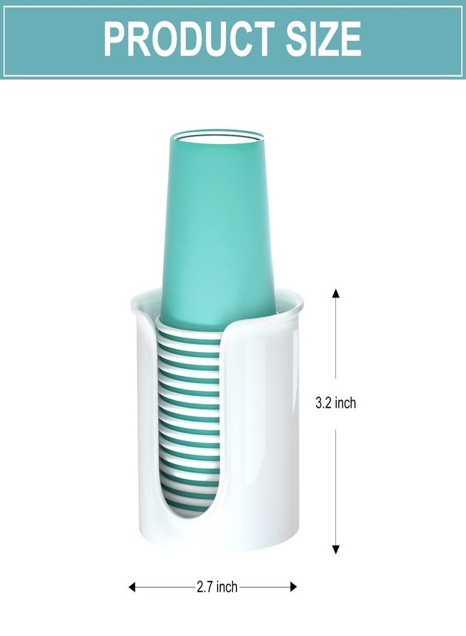 BYAWAY 2 Pack Bathroom Cup Dispenser 3 oz Countertop - Convenient Paper Cup Holder for Mouthwash Cups - Easy to Use Cup Dispenser for Bathroom - Paper Cup Dispenser and Bathroom Cup Holder（White） - Image 2