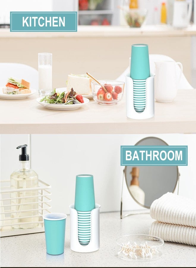 BYAWAY 2 Pack Bathroom Cup Dispenser 3 oz Countertop - Convenient Paper Cup Holder for Mouthwash Cups - Easy to Use Cup Dispenser for Bathroom - Paper Cup Dispenser and Bathroom Cup Holder（White） - Image 5