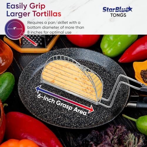 StarBlue Taco Shell Tongs for Frying by StarBlue - 1 Units 6 Inch U-shapedEasy-Grip Tool for Making Crispy Taco Shells - Heat-Resistant and Dishwasher Safe - Image 3