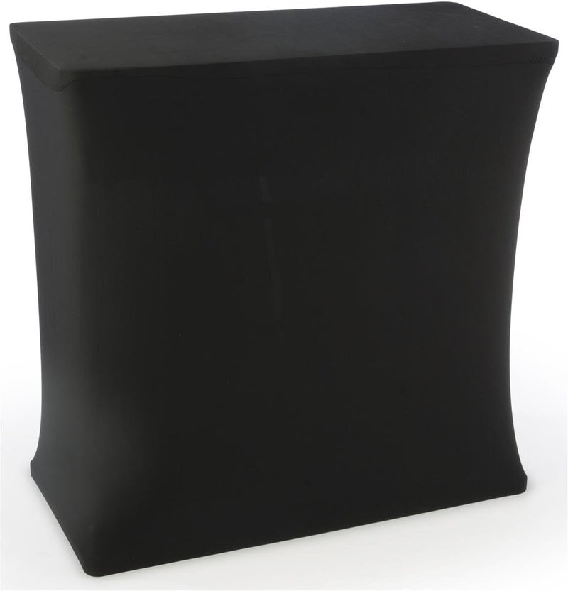 Displays2go Portable Trade Show Counter Kiosk with Pop Up Stand 38W x 385H Stretch Cover Wheeled Case - Image 2
