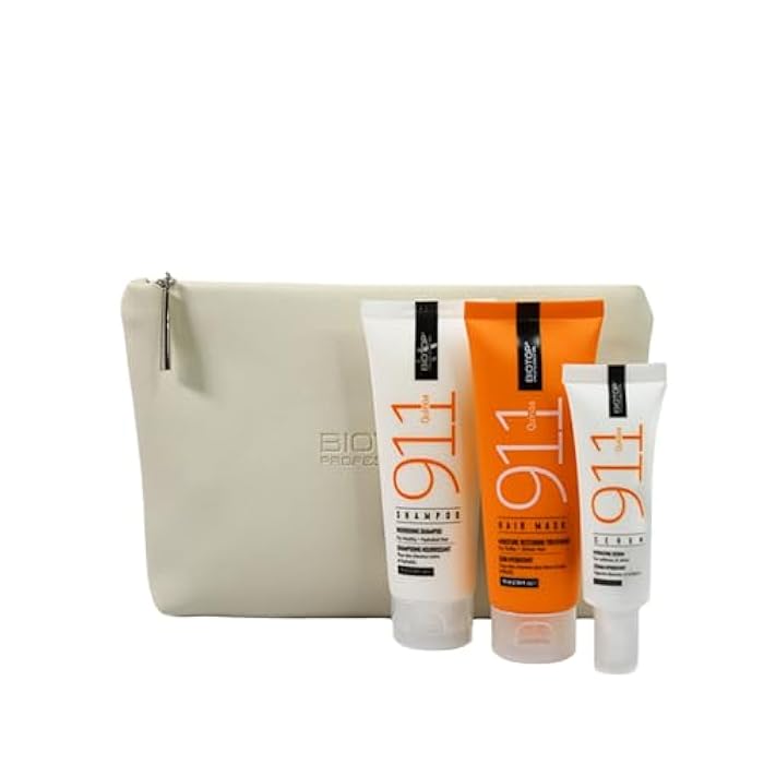 Biotop Professional 911 Quinoa Hydration Travel Kit - Nourishing Shampoo & Deep Conditioning Hair Mask & Serum - Travel Set for Dry Damaged Hair - Boosts Softness & Shine (3 Count) - Image 1