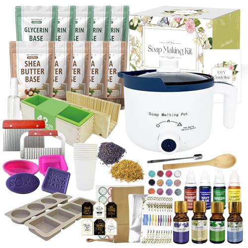 PIUH Premium Soap Making Kit for Adults Making Soaps, DIY Soap Making Kits with Soap Melter, Natural Melt and Pour Soap Base, Soap Loaf Mold and Supplies for Adults Begineers Homemade Soap Kit - Image 1