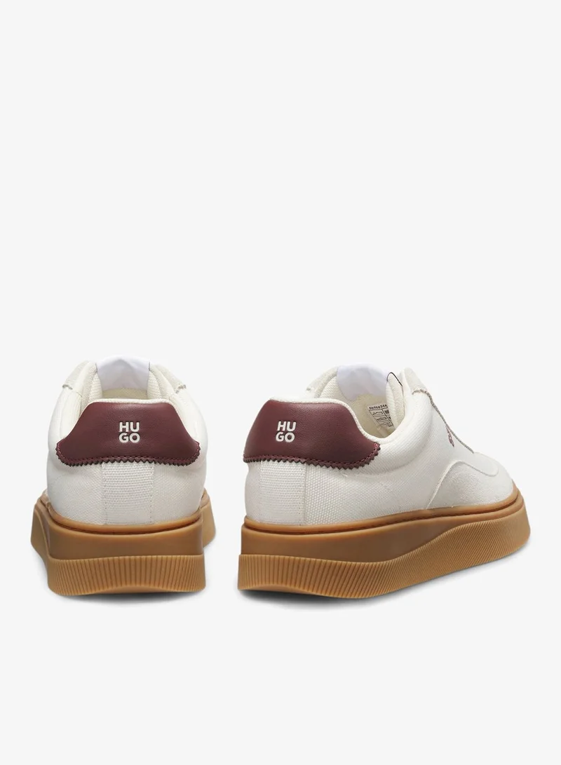 HUGO Suede-and-canvas sneakers with logo details