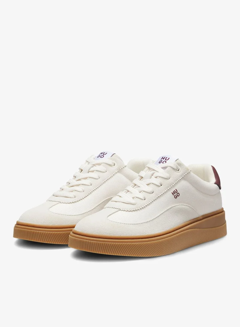 HUGO Suede-and-canvas sneakers with logo details