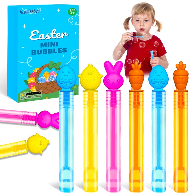 Leetous 24 Pack Easter Mini Bubbles Wands Party Favors for Kids Spring Toys Gifts Basket Stuffers for Toddlers Non Candy Easter Goody Treat Bag Fillers for Boy Girl Small Trinket Prize for Classroom School - Image 3