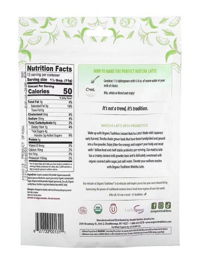 أورجانيك تراديشنز Matcha Latte with Probiotics 5.3 oz 150 g - Image 2