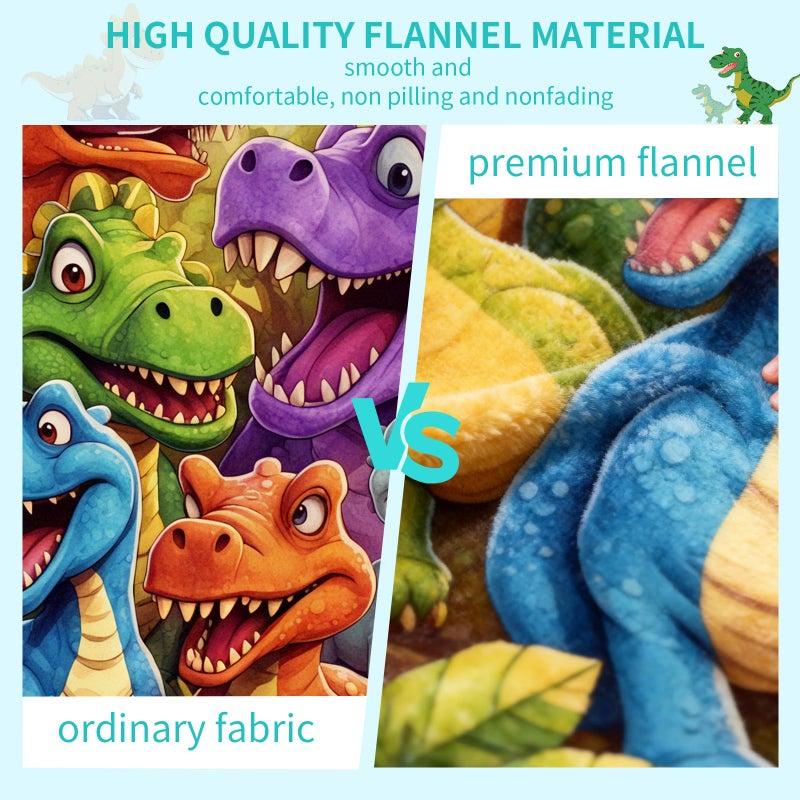 Dojavop Dinosaur Blanket for Boys Girls Cloud Soft Dinosaur Throw Cozy Dino Blanket for Toddler Boys Kids Cute Smiling Dinosaurs All Season HD Digital Print Flannel Ultra Soft Lightweight (27''x39'') - Image 5