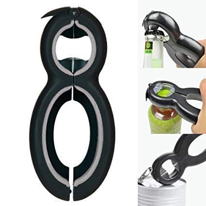 PANKTI Jar Lids Opener Bottle Opener Creative 6 in 1 Wine Bottle Tin Can Jar Opener 8 Shape Kitchen Gadgets Accessories Items 1 Pc - Image 1